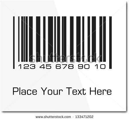 Bar Code Label With Shadow  Vector Illustration    Stock Vector