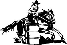 Barrel Racing Cowgirl Girl Rodeo Horse Car Truck Window Wall Vinyl