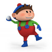 Boy Throwing Snowball   Clipart Graphic