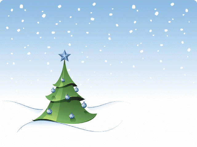 Christmas Tree In Snow Cartoon Clipart 