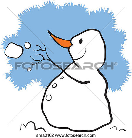 Clip Art   A Snowman Throwing A Snowball  Fotosearch   Search Clipart    