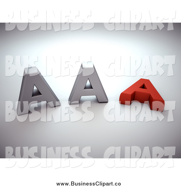 Clip Art Of A 3d Silver And Red Aaa Notation With One Fallen Down By    