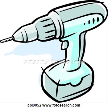 Clip Art Of Drawing Of A Drill Apl0052   Search Clipart Illustration
