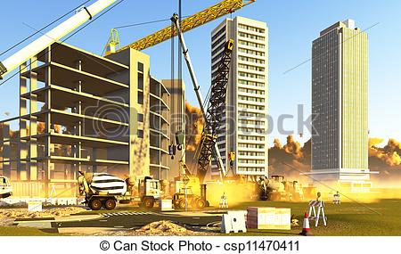 Construction Site Covered With Dust