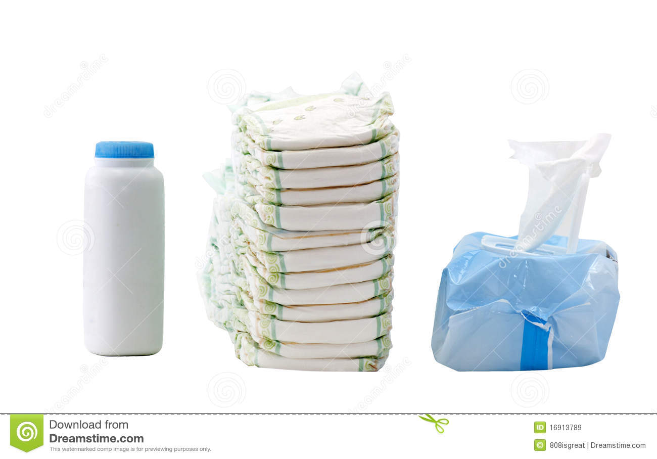 Diapers Wipes Powder Royalty Free Stock Images   Image  16913789