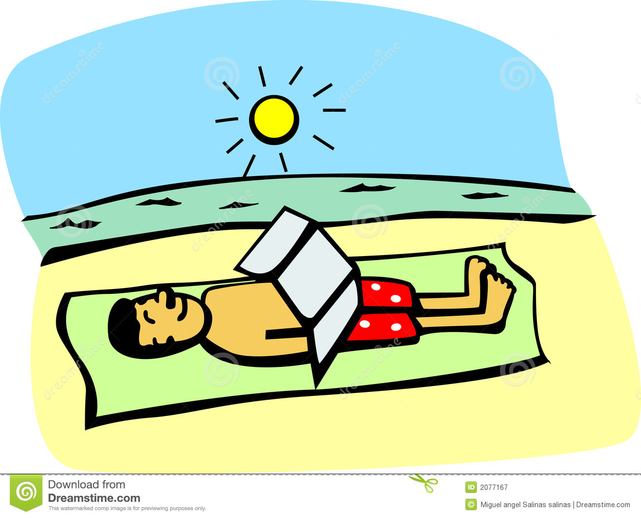 Getting A Tan In The Beach Vector Illustration Royalty Free Stock