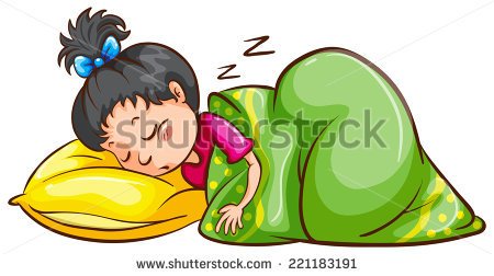 Illustration Of A Girl Sleeping   Stock Vector