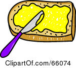 Knife Spreading Butter On Bread