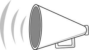 Megaphone Clipart Image   White Megaphone With Sound Waves