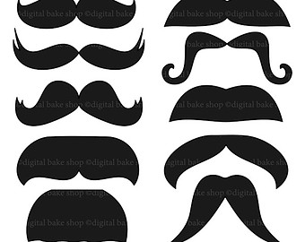 Mustache Clipart Clip Art Mustaches Clipart   5 00 Usd