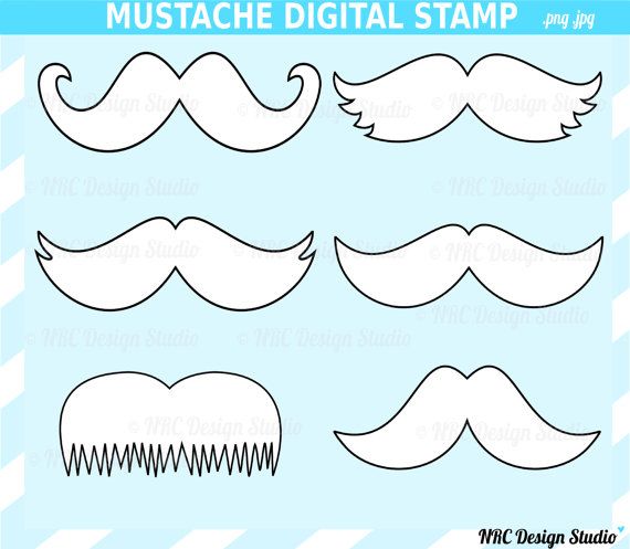 Mustache Stamp Clip Art Gentleman Mustache By Nrcdesignstudio  3 00