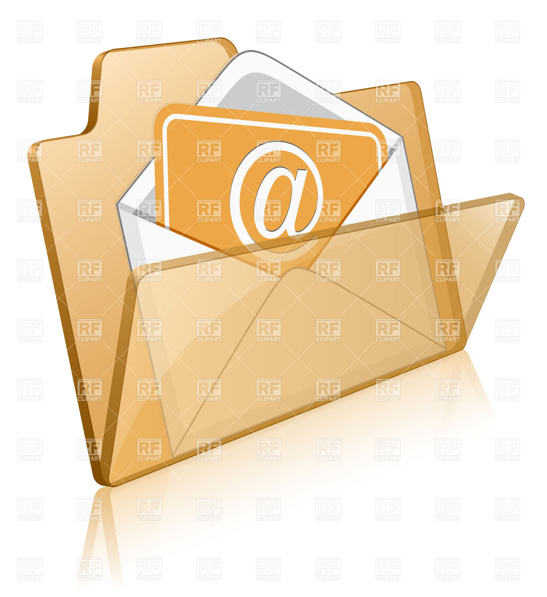 Open Folder Icon With Envelope Inside 5716 Download Royalty Free