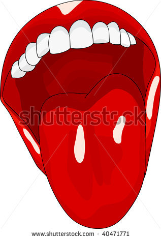 Picture Of A Red Mouth With A Red Tongue Sticking Out In A Vector Clip