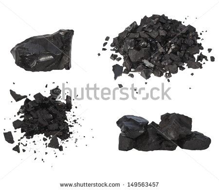 Pile Of Coal Clipart Set Pile Black Coal Isolated