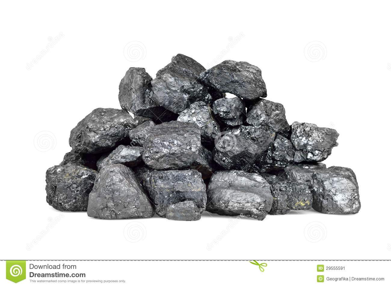 Pile Of Coal Isolated On White Stock Image   Image  29555591