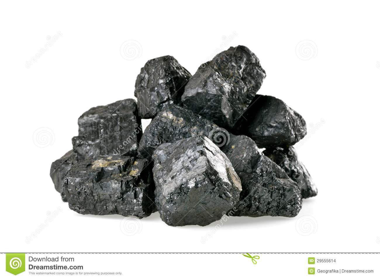 Pile Of Coal Isolated On White Stock Images   Image  29555614