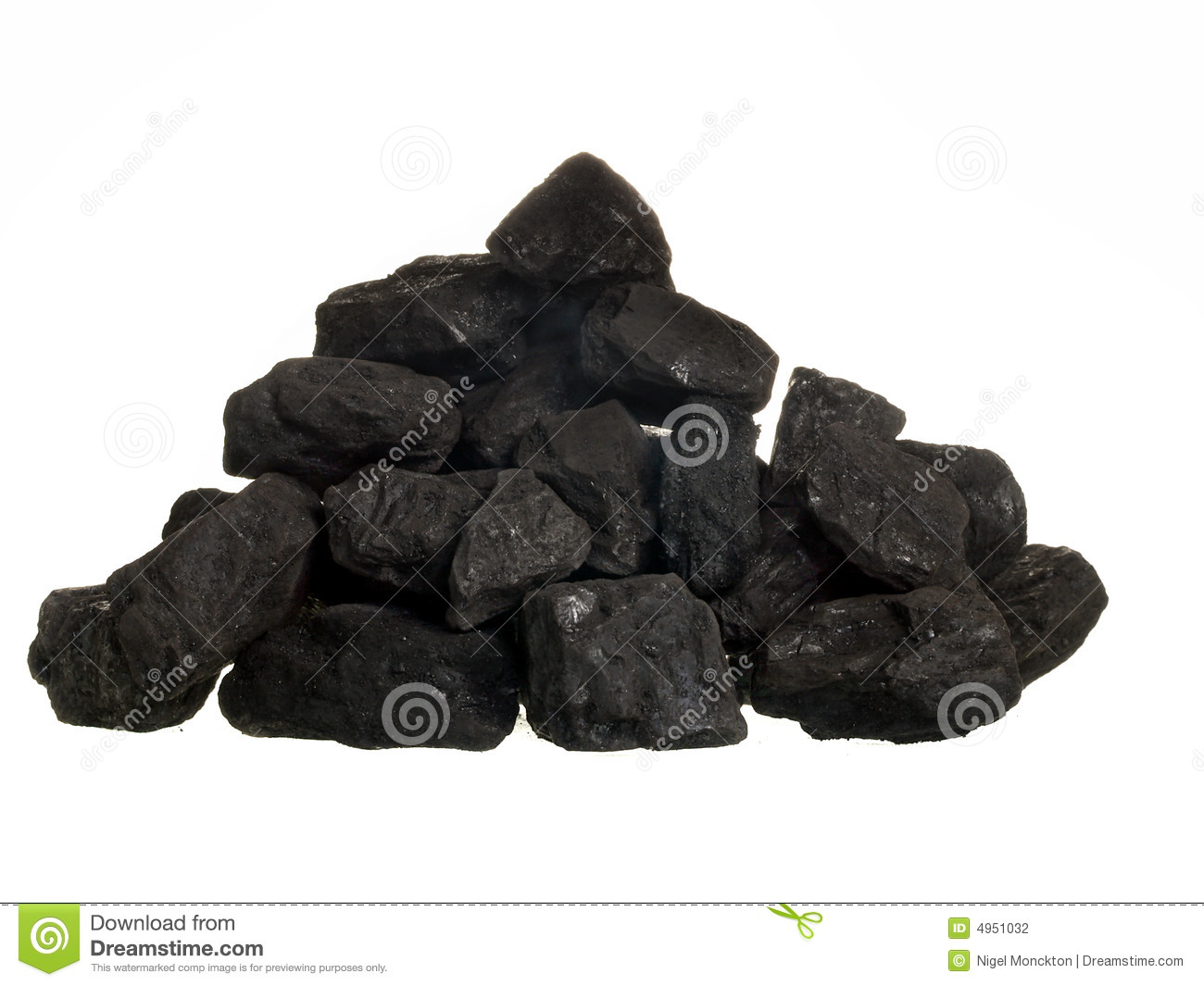 Pile Of Coal On White Background Stock Photography   Image  4951032