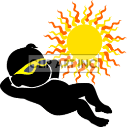 Royalty Free Baby Tanning Under The Sun Clipart Image Picture Art
