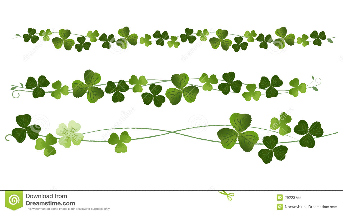 Shamrocks Clovers Dividers For St Patric Day Clipping Mask