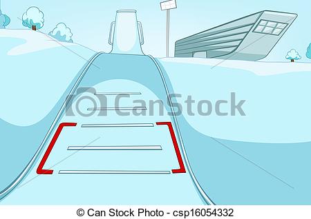 Ski Resort  Cartoon Background  Vector Illustration Eps 10