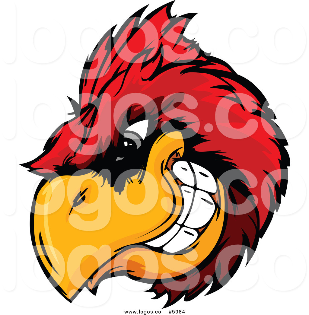 Vector Of A Logo Of An Aggressive Cardinal Mascot Head By Chromaco