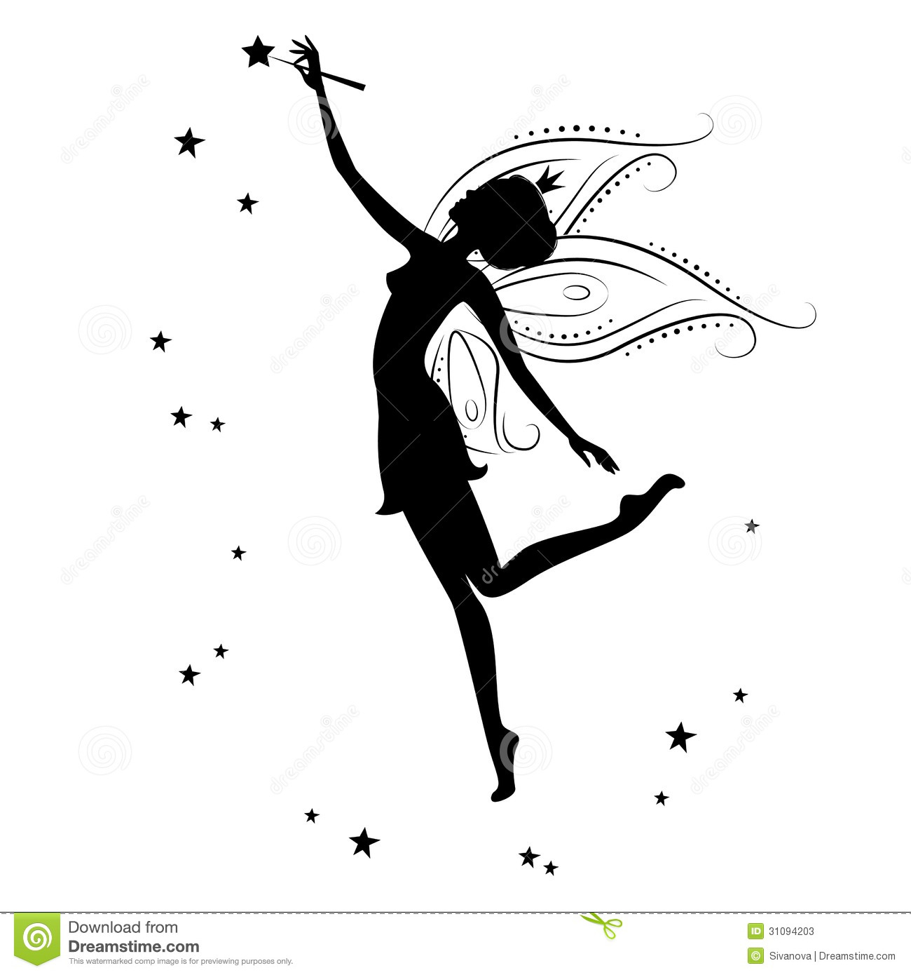 Beautiful Fairy Silhouette   She Dancing  Holding In Hand The Magic