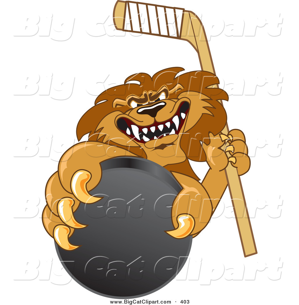 Big Cat Cartoon Vector Clipart Of A Mean Lion Character Mascot