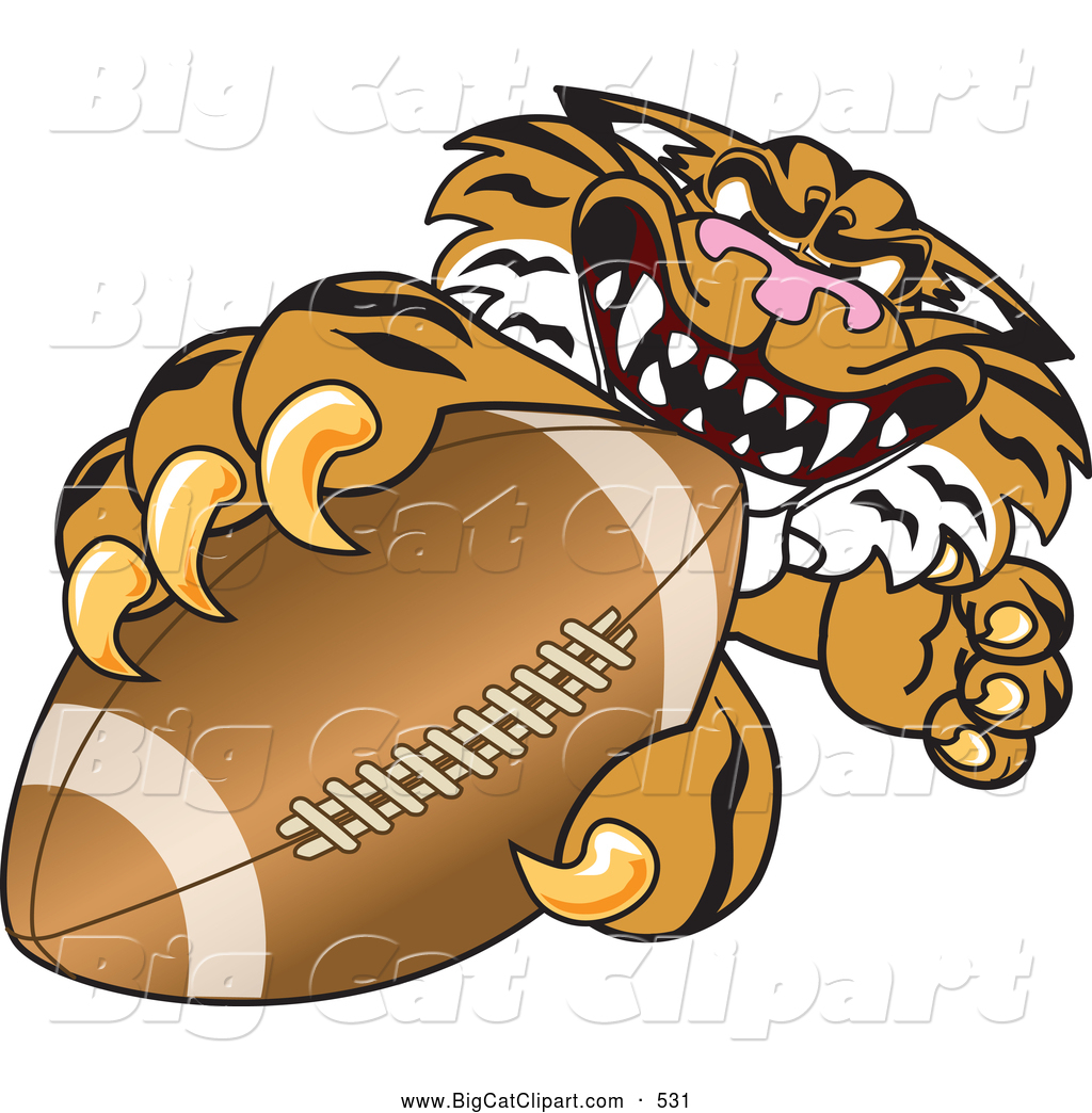 Big Cat Cartoon Vector Clipart Of A Mean Tiger Character School Mascot