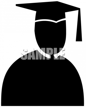 Black And White Clipart Silhouette Picture Of A Graduate