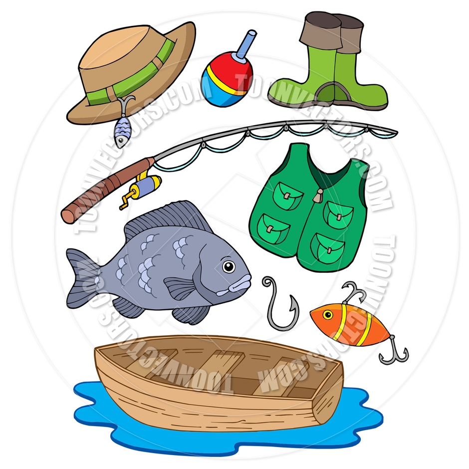 Cartoon Fishing Equipment By Clairev   Toon Vectors Eps  42618