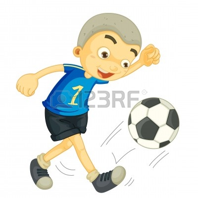 Children Playing Football Clipart