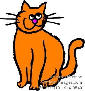 Clipart Illustration Of A Cute Colourful Cartoon Cat   Acclaim Stock