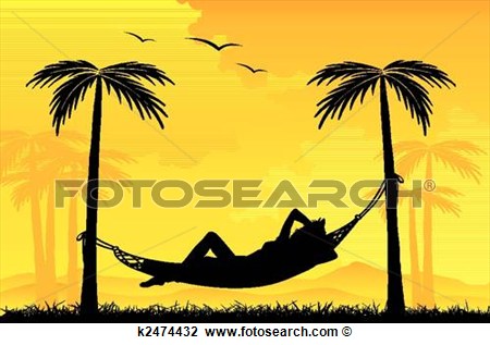 Clipart   Relaxing On Hammock  Fotosearch   Search Clip Art    