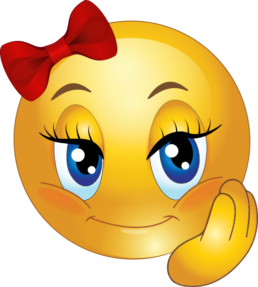 Cute Pretty Girl Smiley Emoticon Clipart   Royalty Free Public Domain