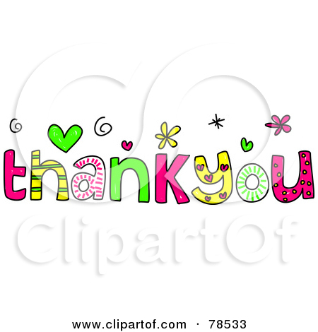 Free  Rf  Clipart Illustration Of Colorful Thank You Words By Prawny