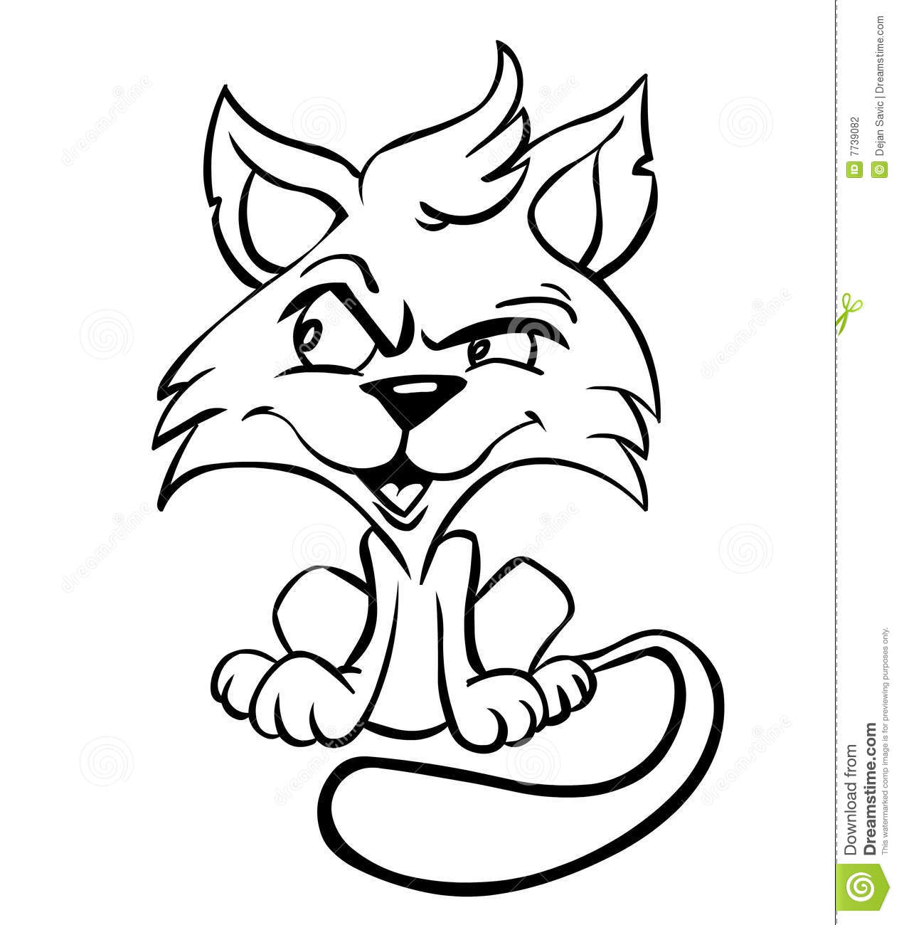 Mean Dog Clipart Cartoon Mean Cat Line Art