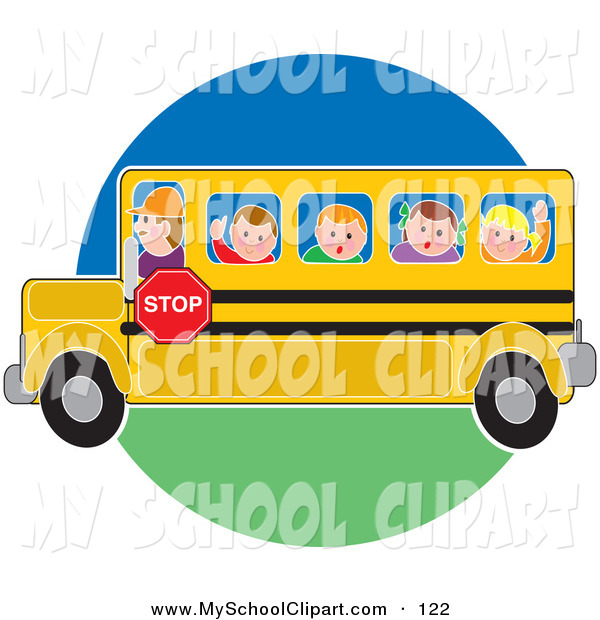 Of A School Bus Driver Man Driving School Children To Or From School