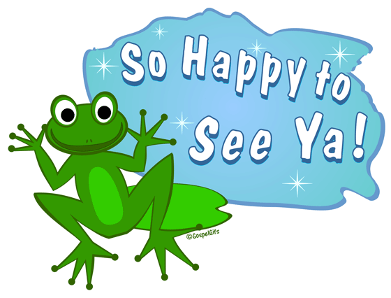 Original Free Christian Clip Art  Little Green Frog   1  So Happy To