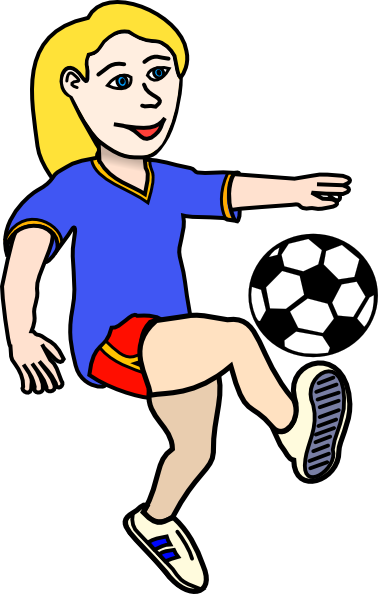 Soccer Playing Girl Coloured Clip Art At Clker Com   Vector Clip Art
