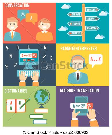 Vector   Learning Foreign Language   Stock Illustration Royalty Free