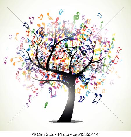 Vector   Vector Background With Music Notes   Stock Illustration