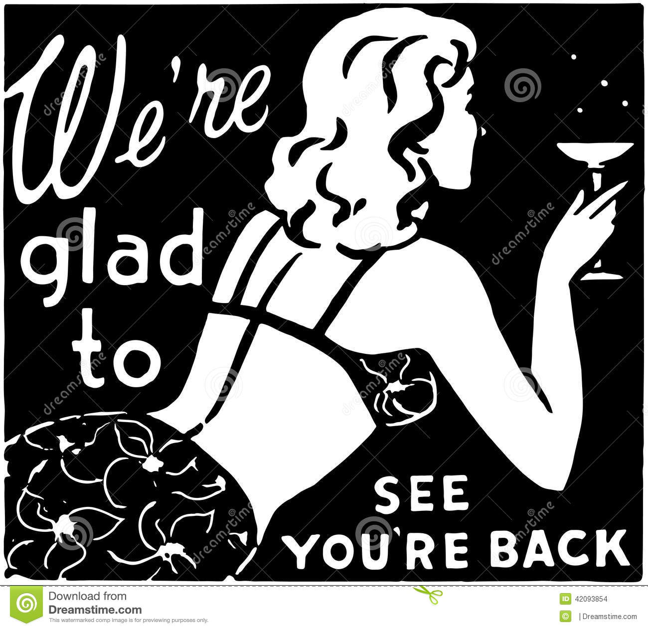 We Re Glad To See You Re Back 3 Stock Vector   Image  42093854