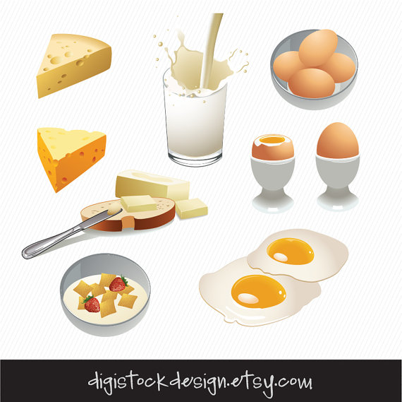 Breakfast Clipart   Set Of Food Clipart   Digital Illustration   Eggs