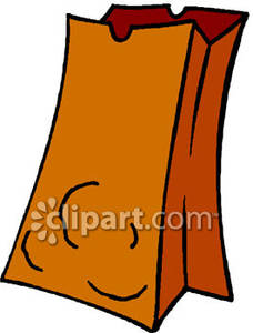 Brown Bag Lunch Sack   Royalty Free Clipart Picture