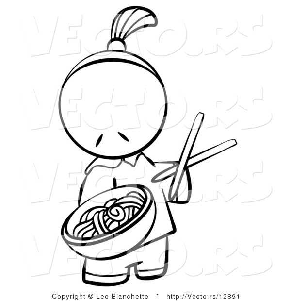Chinese Noodles Clipart Vector Of Chinese Person
