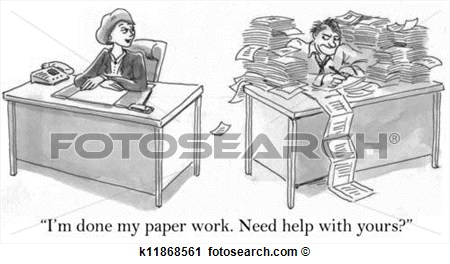 Clipart   I M Done My Paper Work  Need Help With Yours   Fotosearch    