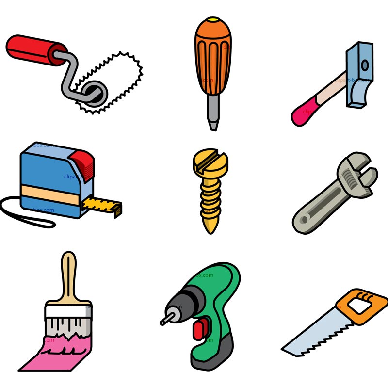 Clipart Tools Icons   Royalty Free Vector Design