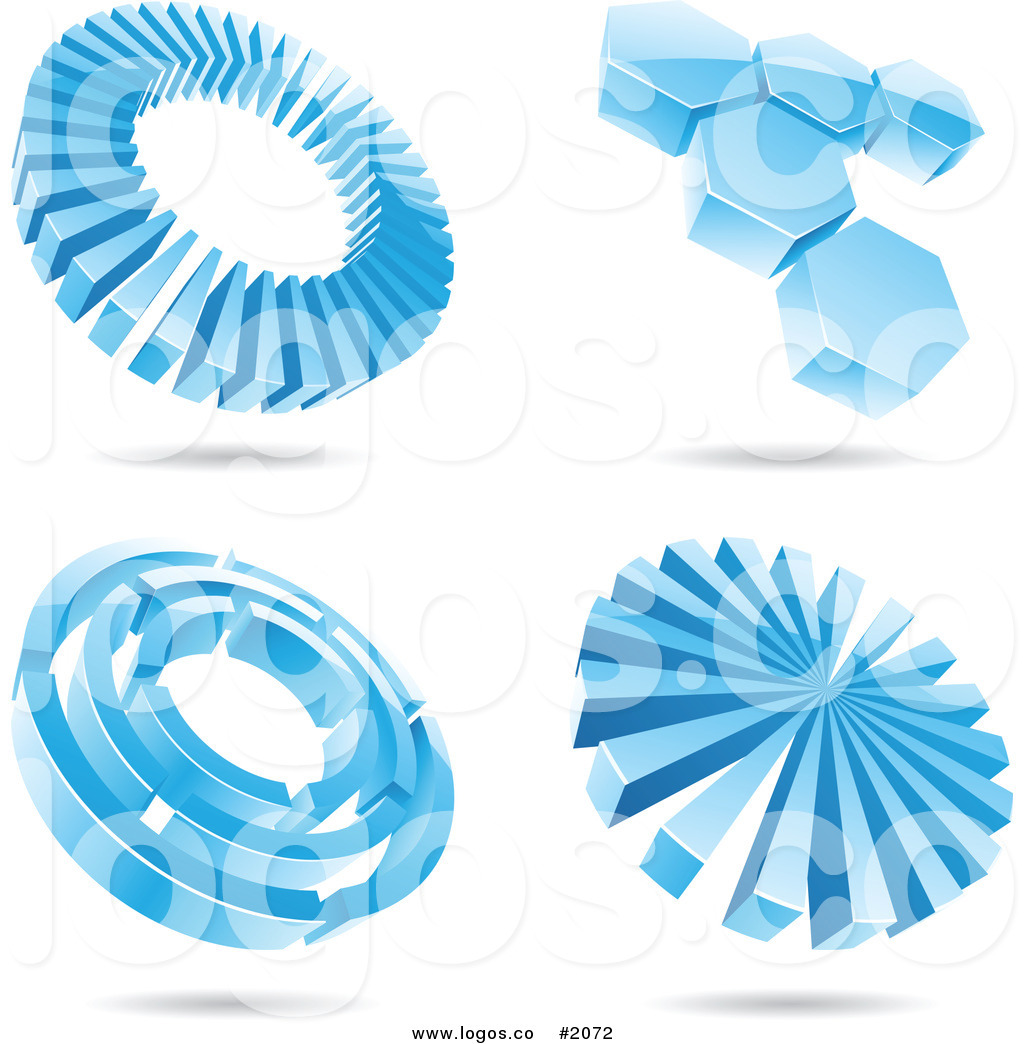     Collage Of Four Light Blue Circle And Hexagon Icon Logos By Cidepix