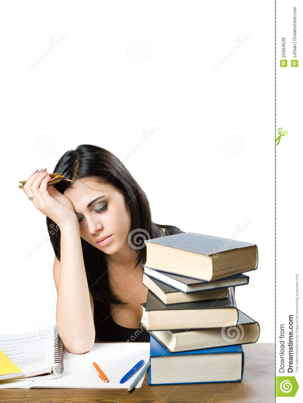 Exhausted Young Student Woman  Royalty Free Stock Photos   Image    