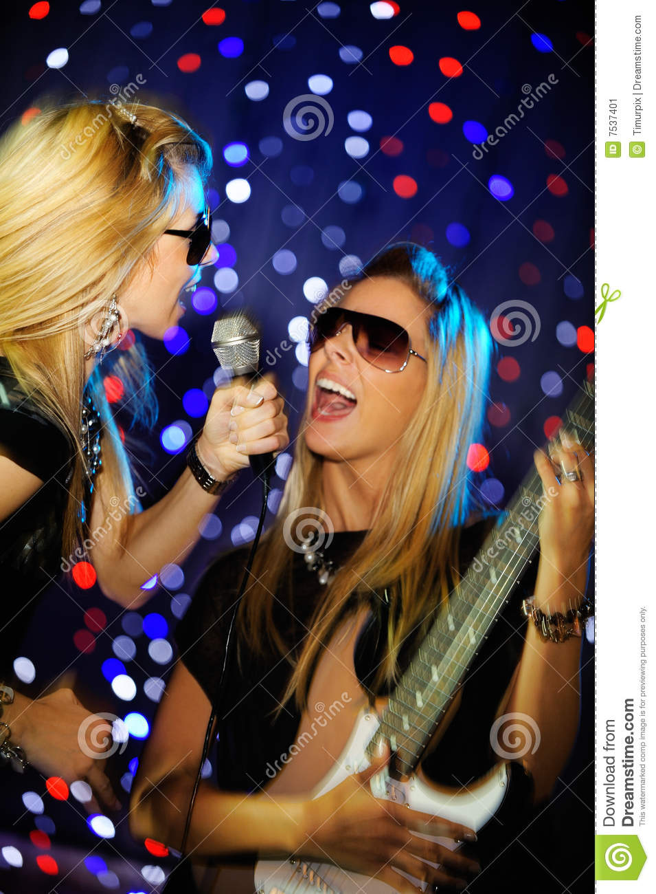 Female Singer And Guitar Player Stock Image   Image  7537401